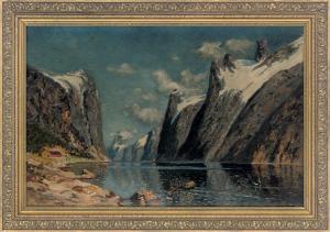 conrad normann 1900-1900,Fjord on a calm day,Christie's GB 2010-03-30