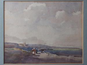 CONRAD R. Andreae 1871-1940,figures on a coastal path,Jones and Jacob GB 2022-07-13