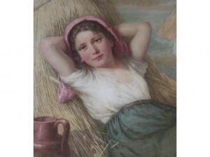 CONRADI Moritz 1800-1800,HARVEST GIRL RESTING,Lawrences GB 2010-01-22