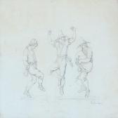 CONRADSEN Harald 1817-1905,Three dancing Italians and People Scene,Bruun Rasmussen DK 2013-04-08