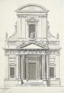 CONSTANT D'IVRY Pierre Contant, dit 1698-1777,Projet d'élévation d'église,Christie's GB 2002-10-08