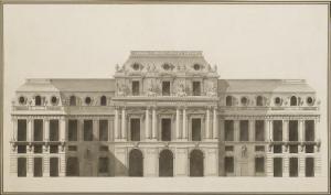 CONSTANT D'IVRY Pierre Contant, dit 1698-1777,Projet pour la façade majeure du Palais Ro,Christie's 2008-04-10