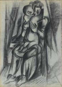 CONSTANT Joseph 1892-1969,Motherhood,1920,Montefiore IL 2005-10-20