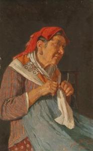 CONSTANTINI Giuseppe 1844-1894,The Needlewoman,1883,Palais Dorotheum AT 2017-03-08