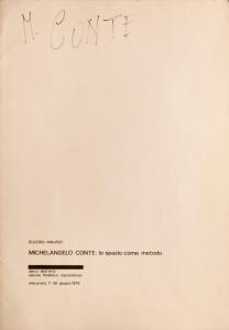 CONTE Michelangelo,Lo spazio come metodo di Elverio Maurizi,1979,Gliubich Casa d'Aste 2024-01-08