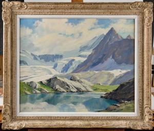 CONTENCIN Charles Henry 1898-1955,Paysage de montagne, lac des Evettes,Osenat FR 2023-11-19