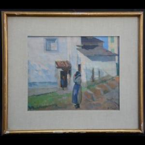 CONTI Regina 1890-1960,Scorcio di paese con case e figure,Il Ponte Casa D'aste Srl IT 2019-09-23