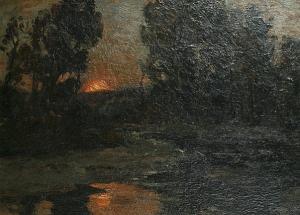 CONTINENTAL SCHOOL,A river landscape at sunset,Bonhams GB 2008-04-08