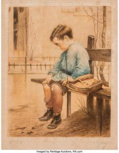 CONTINENTAL SCHOOL,Boy on a Bench,20th Century,Heritage US 2018-06-10