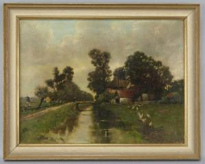 CONTINENTAL SCHOOL,Dutch farm scene,Dallas Auction US 2011-02-08