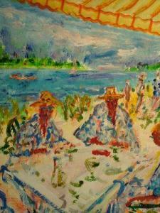 CONTINENTAL SCHOOL,Figures at a cafe by a shore,1993,Rosebery's GB 2009-05-12