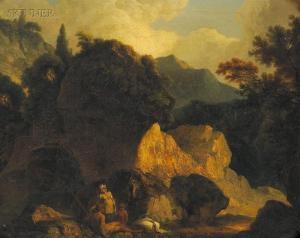 CONTINENTAL SCHOOL,Landscape with Seated Man, Woman, and Child,Skinner US 2009-05-15