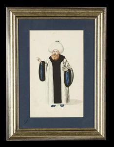 CONTINENTAL SCHOOL,Portrait of a Turbaned Scholar,New Orleans Auction US 2015-07-25