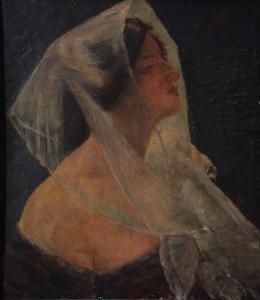 CONTINENTAL SCHOOL,Portrait of a young woman in profile,1920,Mallams GB 2017-01-18
