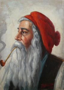 CONTINENTAL SCHOOL,PORTRAIT OF MAN WITH PIPE,Sloans & Kenyon US 2012-06-23