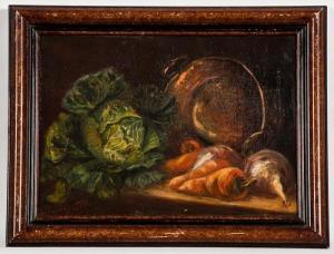CONTINENTAL SCHOOL,STILL LIFE WITH COPPER, CARROTS AND CABBAGE,McTear's GB 2014-07-24