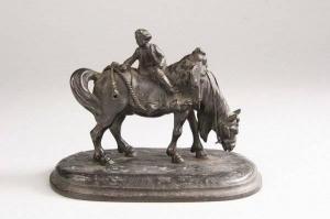 CONTINENTAL SCHOOL,YOUNG BOY ON A HORSE,
 bronze 
- Height: 4 in,Sloans & Kenyon US 2006-06-11