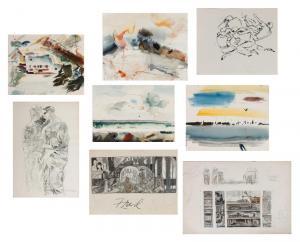 CONWAY Frederick E 1900-1973,A Group of Eight Preparatory Sketches and Watercol,Hindman 2022-10-14