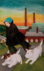 COOK Beryl 1926-2008,Woman with Dogs on the Hoe,William Doyle US 2017-11-15