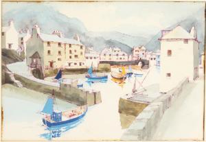 COOK Frederick T.W 1907-1982,A Harbour Scene with Mountains beyond,John Nicholson GB 2020-09-25