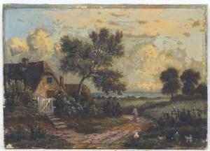 COOK J.B,A landscape scene with a figure on a path with a t,Claydon Auctioneers UK 2022-08-28