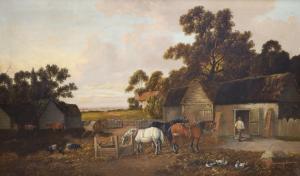 COOK J.B,Farmyard scene with pigs and horses,Gorringes GB 2021-08-23