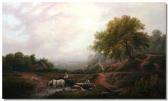 COOK J.B,Summer landscape, with horses watering in a stream,Gilding's GB 2010-07-13