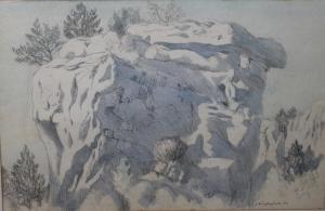 COOK John Kingsley 1911-1944,Limestone Cliffs in the Languedoc,Cuttlestones GB 2016-05-13