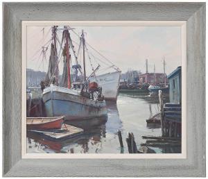 COOK Otis Pierce 1900-1980,Harbor Scene,Brunk Auctions US 2022-11-12