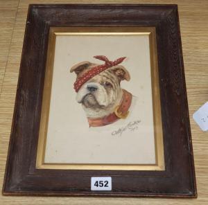 COOKE Arthur Claude 1867-1951,Bulldog with an eye patch,1917,Gorringes GB 2020-04-20