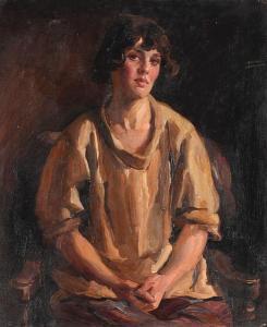 COOKE Charles Allan 1878,Portrait of a young woman with bobbed hair,Bonhams GB 2009-06-10