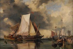 COOKE Edward William 1811-1885,A fishing botter aground on the S,1867,Bellmans Fine Art Auctioneers 2023-10-10