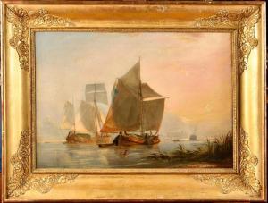 COOKE Edward William 1811-1885,Bâteaux de pêche sur le Zuider Zee,Osenat FR 2024-04-07