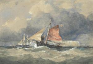 COOKE Edward William,Dover pilot boat off the North Foreland indistinct,1864,Bonhams 2018-10-17