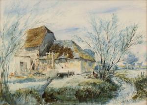 COOKE Edward William 1811-1885,Mill near Oxford,1835,Mallams GB 2023-10-18