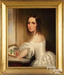 COOKE George Esten 1793-1849,portrait of a young woman,1840,Pook & Pook US 2023-05-05