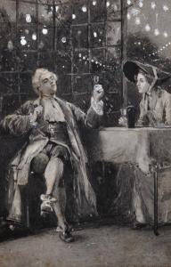 COOKE William Cubitt 1866-1951,A Lady and Gentleman seated on a Veranda at a Ta,1892,John Nicholson 2019-01-30