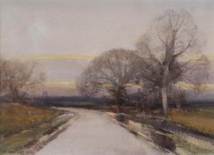 COOKE William Cubitt 1866-1951,Country lane with winter trees at sunset,Morphets GB 2018-03-01