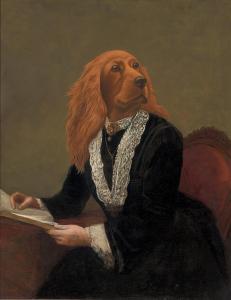 COOLIDGE Cassius Marcellus,An anthropomorphic red setter, seated in a black d,Christie's 2010-03-30