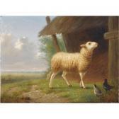 COOMANS Auguste 1855-1896,A SHEEP AND CHICKENS NEAR A STABLE,Sotheby's GB 2007-09-17