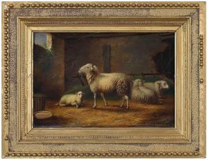 COOMANS Auguste 1855-1896,Sheep in a Stable,Brunk Auctions US 2023-02-02
