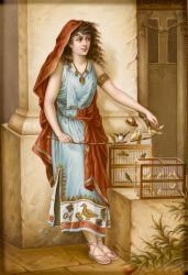 COOMANS Heva 1860-1939,The young lady standing by birds in a cage,Sotheby's GB 2008-05-14
