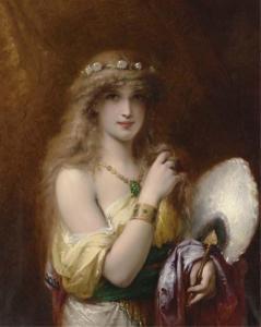 COOMANS PIERRE OLIVIER JOSEPH 1816-1889,A Young Beauty holding a Fan,1882,Christie's GB 2006-04-19