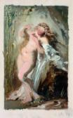 COOMANS PIERRE OLIVIER JOSEPH 1816-1889,Etude de femme nue, une draperie sur le bras ,1859,Blanchet 2011-05-18