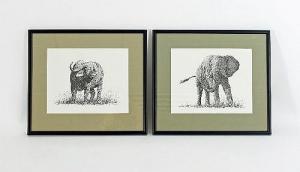 COOMBES Simon 1940-2004,Elephant and Water Buffalo,Simon Chorley Art & Antiques GB 2014-07-23