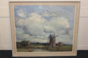 COOP Hubert 1872-1953,Landscape with mill and cloudy skies,Henry Adams GB 2016-09-01