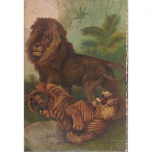 COOPER Astley David M 1856-1924,Untitled (Lion and Tiger),Clars Auction Gallery US 2023-05-12