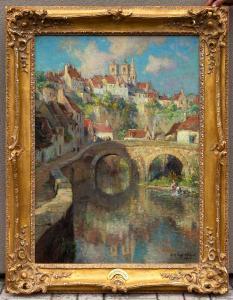 COOPER Colin Campbell 1856-1937,An Old Town in France,1927,Cottone US 2023-11-29