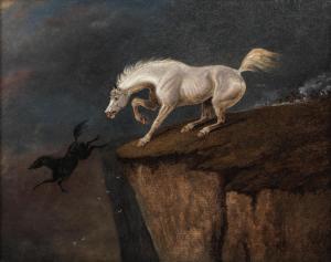 COOPER Edwin, Beccles 1785-1833,Horses escaping a cliff top battle,1831,Bonhams GB 2024-02-12