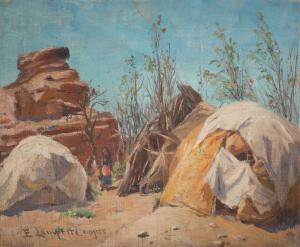 COOPER Emma Lambert 1860-1920,Indian Camp, San Diego,1916,Cottone US 2021-06-17